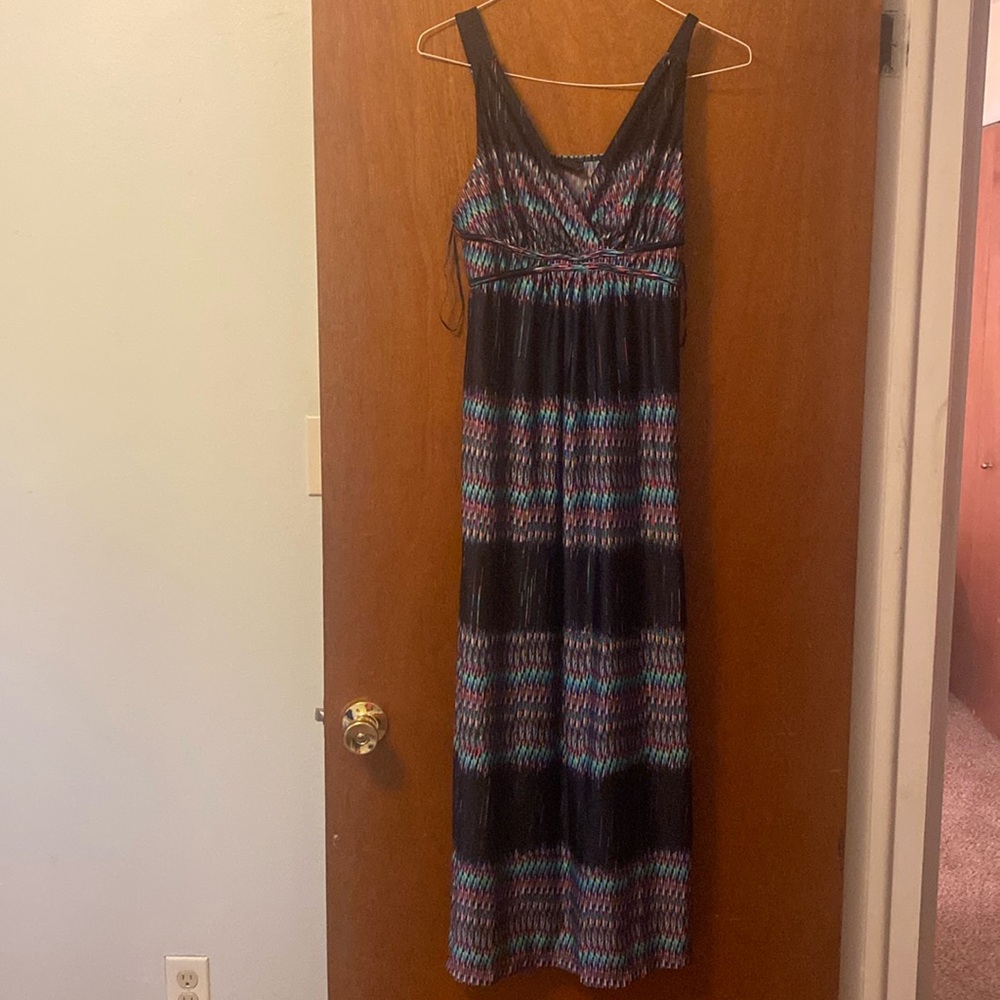 Metaphor Petite Blue and Pink Maxi Dress